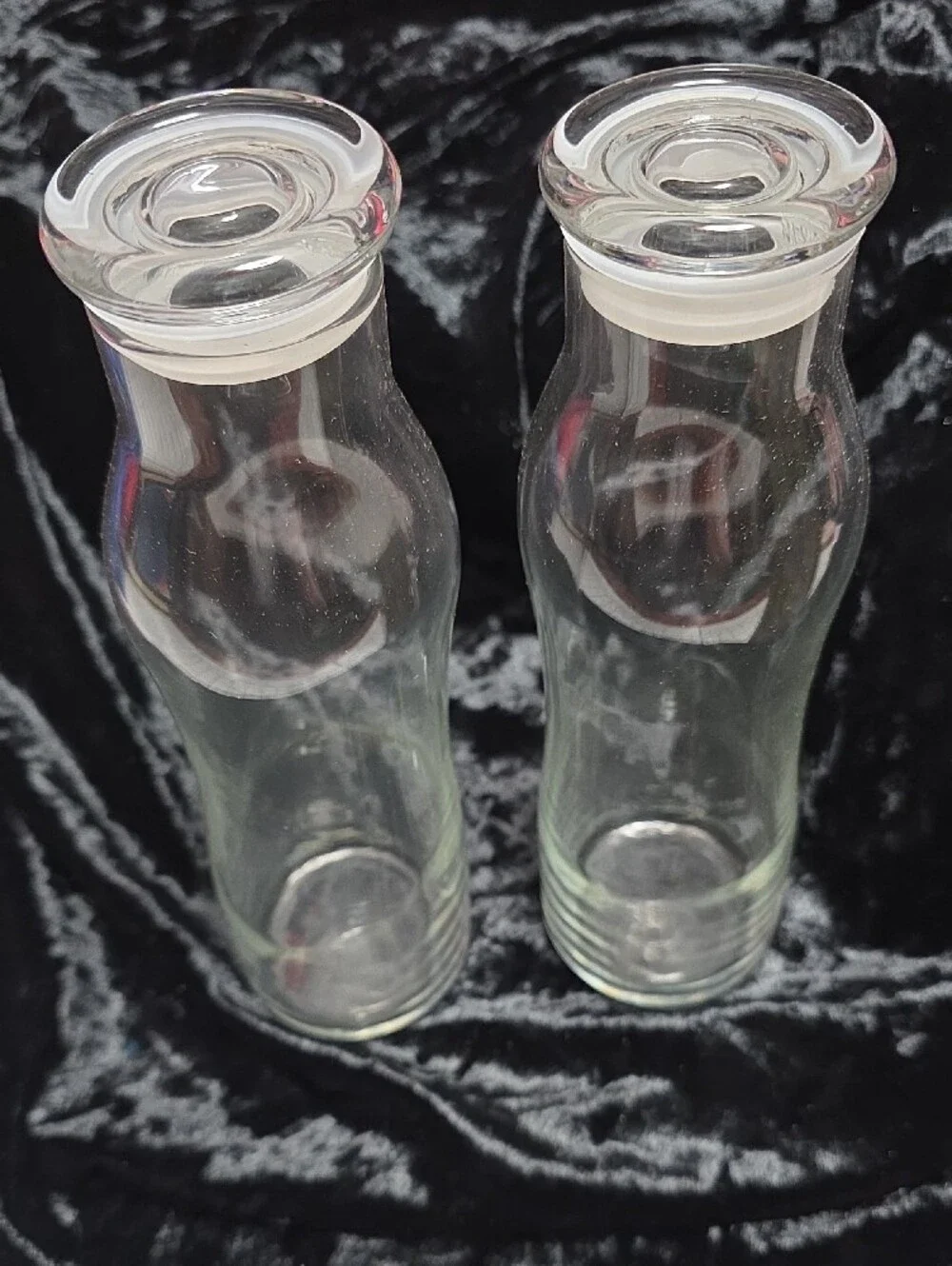 Libbey Clear Glass Infusion Bottles with Lemon & Herb Accents - 2 Btls WLids NIB
